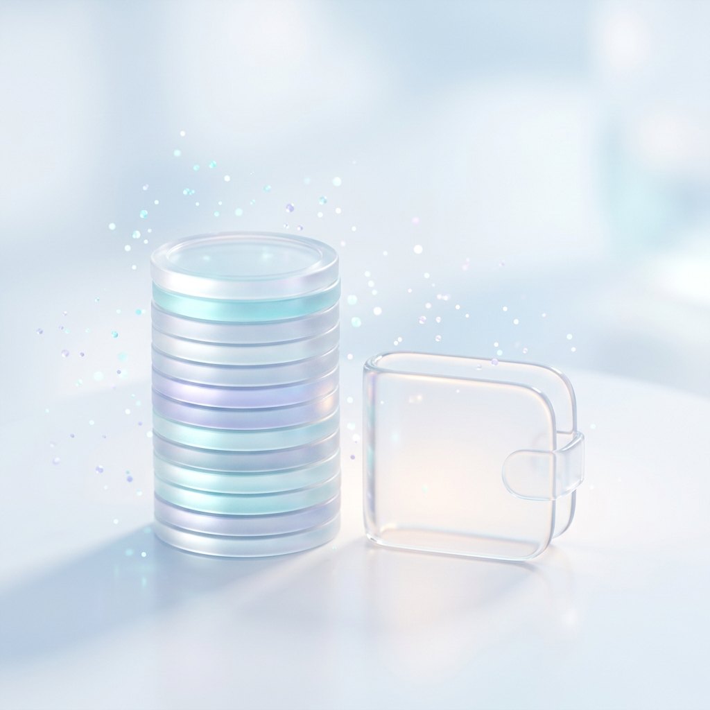 Abstract glass tokens and wallet
